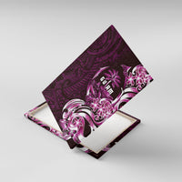 Kulot Di Rosa Guam Chamorro Canvas Wall Art Guahan Seal Tattoo LT14 With Frame Pink - Polynesian Pride