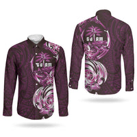 Kulot Di Rosa Guam Chamorro Couples Matching Puletasi and Long Sleeve Button Shirt Guahan Seal Tattoo LT14 - Polynesian Pride