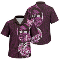 Kulot Di Rosa Guam Chamorro Family Matching Tank Maxi Dress and Hawaiian Shirt Guahan Seal Tattoo LT14 Son's Shirt Pink - Polynesian Pride