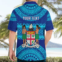 Personalised Fiji Hawaiian Shirt Unique Fijian Tapa Pattern With Coat Of Arms LT14 - Polynesian Pride