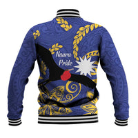 Nauru Angam Day Baseball Jacket Naoero Frigate Bird Polynesian Pattern