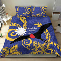 Nauru Angam Day Bedding Set Naoero Frigate Bird Polynesian Pattern