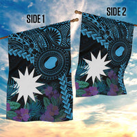 Blue Nauru Garden Flag Naoero Map With Polynesian Tropical Flowers