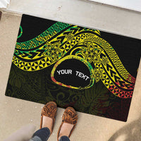 Personalised Nukuoro Atoll Rubber Doormat Polynesian Tattoo Curves Reggae Version