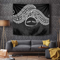 Personalised Pohnpei Nukuoro Micronesia Tapestry Polynesian Tattoo Curves Black Version