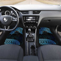 Personalised Pohnpei Nukuoro Micronesia Car Mats Polynesian Tattoo Curves Blue Version