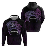 Personalised Pohnpei Nukuoro Micronesia Hoodie Polynesian Tattoo Curves Purple Version
