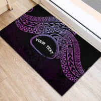 Personalised Pohnpei Nukuoro Micronesia Rubber Doormat Polynesian Tattoo Curves Purple Version