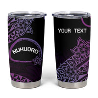 Personalised Pohnpei Nukuoro Micronesia Tumbler Cup Polynesian Tattoo Curves Purple Version