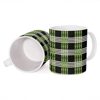 Aloha Hawaii Pakalana Pikake Lei Ceramic Mug Palaka Inspired Hawaiian-plaid Black
