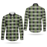 Aloha Hawaii Pakalana Pikake Lei Couples Matching Off Shoulder Maxi Dress and Long Sleeve Button Shirt Palaka Inspired Hawaiian-plaid Black