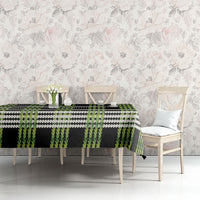 Aloha Hawaii Pakalana Pikake Lei Tablecloth Palaka Inspired Hawaiian-plaid Black