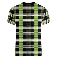 Aloha Hawaii Pakalana Pikake Lei Women V-Neck T-Shirt Palaka Inspired Hawaiian-plaid Black