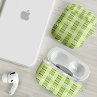 Aloha Hawaii Pakalana Pikake Lei AirPods Case Palaka Inspired Hawaiian-plaid Pastel Green