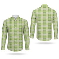 Aloha Hawaii Pakalana Pikake Lei Couples Matching Mermaid Dress and Long Sleeve Button Shirt Palaka Inspired Hawaiian-plaid Pastel Green