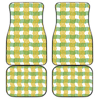 Aloha Hawaii Ilima Maile Lei Car Mats Palaka Inspired Hawaiian-plaid White