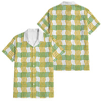 Aloha Hawaii Ilima Maile Lei Family Matching Mermaid Dress and Hawaiian Shirt Palaka Inspired Hawaiian-plaid White