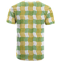 Aloha Hawaii Ilima Maile Lei T Shirt Palaka Inspired Hawaiian-plaid White