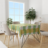 Aloha Hawaii Ilima Maile Lei Tablecloth Palaka Inspired Hawaiian-plaid White