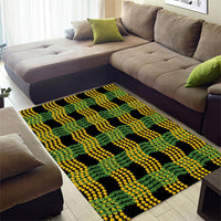 Aloha Hawaii Ilima Maile Lei Area Rug Palaka Inspired Hawaiian-plaid Black