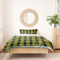Aloha Hawaii Ilima Maile Lei Bedding Set Palaka Inspired Hawaiian-plaid Black