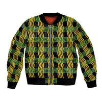 Aloha Hawaii Ilima Maile Lei Bomber Jacket Palaka Inspired Hawaiian-plaid Black