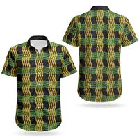 Aloha Hawaii Ilima Maile Lei Couples Matching Off Shoulder Maxi Dress and Hawaiian Shirt Palaka Inspired Hawaiian-plaid Black