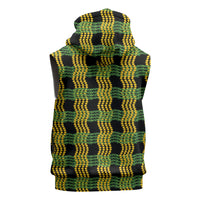 Aloha Hawaii Ilima Maile Lei Sleeveless Hoodie Palaka Inspired Hawaiian-plaid Black