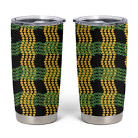 Aloha Hawaii Ilima Maile Lei Tumbler Cup Palaka Inspired Hawaiian-plaid Black
