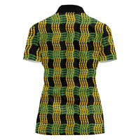 Aloha Hawaii Ilima Maile Lei Women Polo Shirt Palaka Inspired Hawaiian-plaid Black