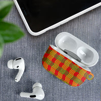 Aloha Hawaii Ilima Maile Lei AirPods Case Palaka Inspired Hawaiian-plaid Red