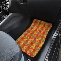 Aloha Hawaii Ilima Maile Lei Car Mats Palaka Inspired Hawaiian-plaid Red