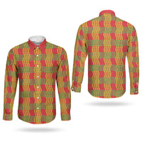 Aloha Hawaii Ilima Maile Lei Couples Matching Summer Maxi Dress and Long Sleeve Button Shirt Palaka Inspired Hawaiian-plaid Red
