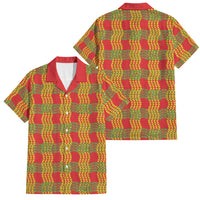 Aloha Hawaii Ilima Maile Lei Family Matching Off Shoulder Maxi Dress and Hawaiian Shirt Palaka Inspired Hawaiian-plaid Red