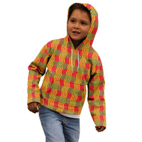 Aloha Hawaii Ilima Maile Lei Kid Hoodie Palaka Inspired Hawaiian-plaid Red