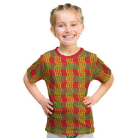 Aloha Hawaii Ilima Maile Lei Kid T Shirt Palaka Inspired Hawaiian-plaid Red
