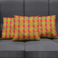 Aloha Hawaii Ilima Maile Lei Pillow Cover Palaka Inspired Hawaiian-plaid Red