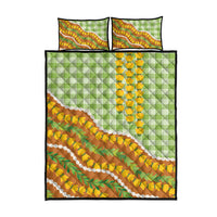 Hawaii Leis Palaka Motifs Quilt Bed Set Pikake Pakalana Maile Ilima Kakau Style