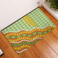 Hawaii Leis Palaka Motifs Rubber Doormat Pikake Pakalana Maile Ilima Kakau Style