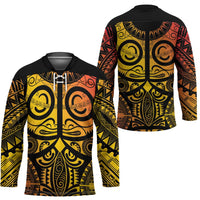 Marquesas Islands Hockey Jersey Marquesan Tattoo Yellow Gradient - Polynesian Pride