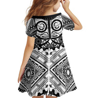 Marquesas Islands Family Matching Puletasi and Hawaiian Shirt Marquesan Tattoo Black White Color - Polynesian Pride