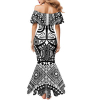 Marquesas Islands Mermaid Dress Marquesan Tattoo Black White Color - Polynesian Pride