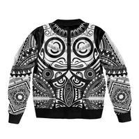 Marquesas Islands Sleeve Zip Bomber Jacket Marquesan Tattoo Black White Color - Polynesian Pride