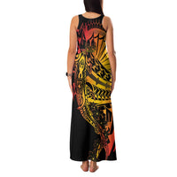 Gradient Marquesas Islands Family Matching Tank Maxi Dress and Hawaiian Shirt Marquesan Matatiki Hammerhead Shark Patutiki - Polynesian Pride