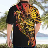 Gradient Marquesas Islands Hawaiian Shirt Marquesan Matatiki Hammerhead Shark Patutiki - Polynesian Pride
