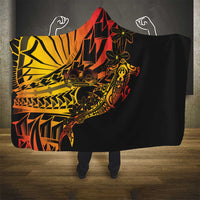 Gradient Marquesas Islands Hooded Blanket Marquesan Matatiki Hammerhead Shark Patutiki - Polynesian Pride