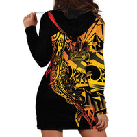 Gradient Marquesas Islands Hoodie Dress Marquesan Matatiki Hammerhead Shark Patutiki - Polynesian Pride
