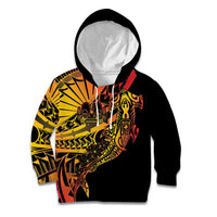 Gradient Marquesas Islands Kid Hoodie Marquesan Matatiki Hammerhead Shark Patutiki LT14 Hoodie Yellow - Polynesian Pride