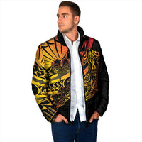 Gradient Marquesas Islands Padded Jacket Marquesan Matatiki Hammerhead Shark Patutiki - Polynesian Pride