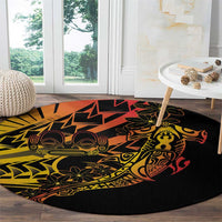 Gradient Marquesas Islands Round Carpet Marquesan Matatiki Hammerhead Shark Patutiki - Polynesian Pride